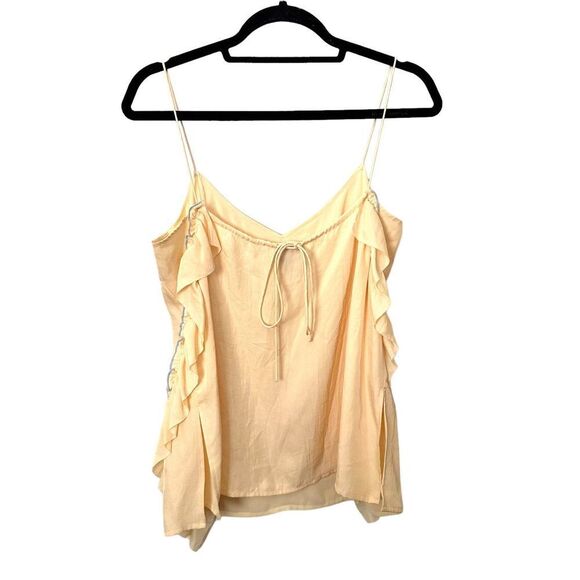 GREY JASON WU Ruffle Detail Sleeveless Blouse NWOT Sz 4 - Picture 2 of 3